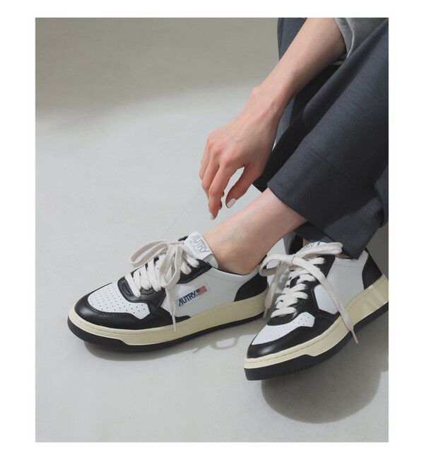 Demi-Luxe BEAMS 「AUTRY / MEDALIST LOW バイカラー レザースニーカー」|スニーカー|WHITE/BLACK