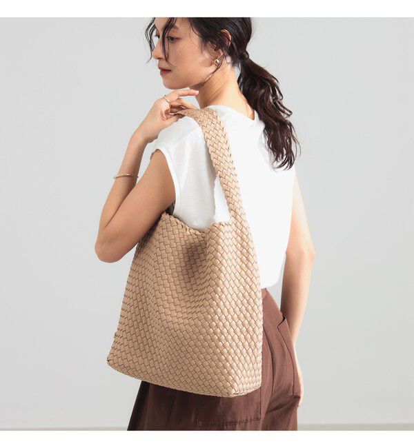 Demi-Luxe BEAMS 「NAGHEDI / イントレチャート ショルダーバッグ〈CAMEL〉」|トートバッグ|CAMEL