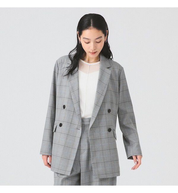 Ray BEAMS 「チェック 4ボタン W ジャケット」|テーラードジャケット|
