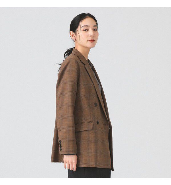 Ray BEAMS 「チェック 4ボタン W ジャケット」|テーラードジャケット|