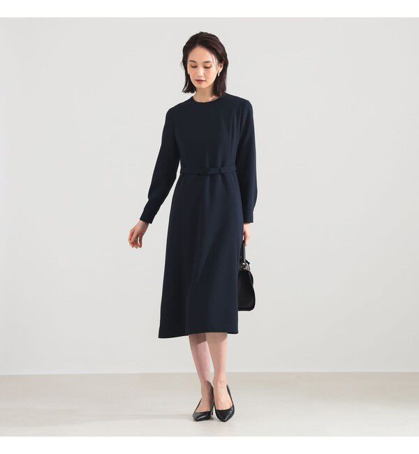Demi-Luxe BEAMS 「トリアセ ベルテッド ワンピース」|ワンピース|NAVY