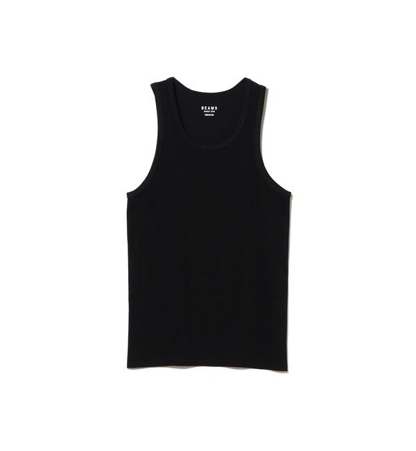 BEAMS「New Rib Tank Top」|タンクトップ|BLACK