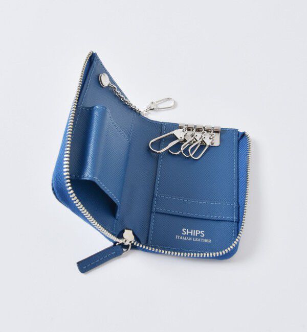 SHIPS「SHIPS:【SAFFIANO LEATHER】 イタリアンレザー キーケース」|キーケース|コバルトブルー