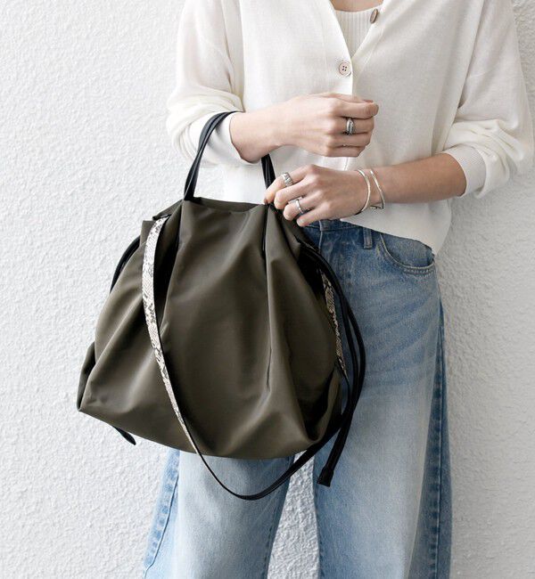 SHIPS any「《一部追加予約》【WEB限定】SHIPS any: マルチ 2WAY トートバッグ」|トートバッグ|カーキ