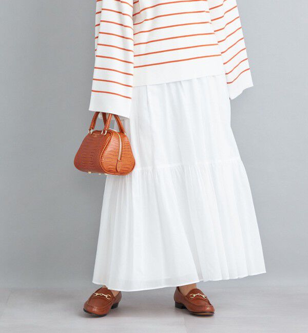 SHIPS for women「〈手洗い可能〉綿ドビー ティアード ギャザースカート◇」|スカート|