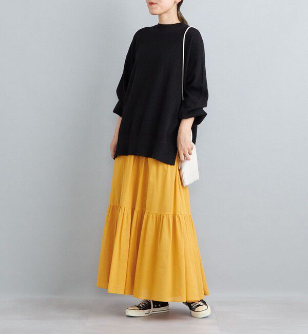 SHIPS for women「〈手洗い可能〉綿ドビー ティアード ギャザースカート◇」|スカート|