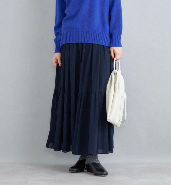 SHIPS for women「〈手洗い可能〉綿ドビー ティアード ギャザースカート◇」|スカート|