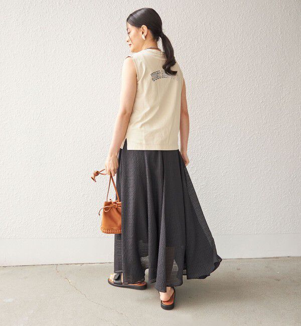 SHIPS for women「〈手洗い可能〉シアサッカー チェック ボリューム スカート◇」|スカート|