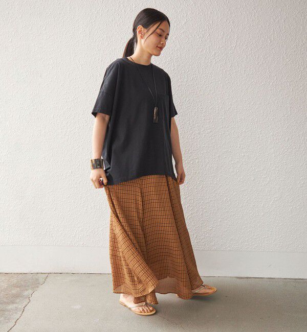 SHIPS for women「〈手洗い可能〉シアサッカー チェック ボリューム スカート◇」|スカート|