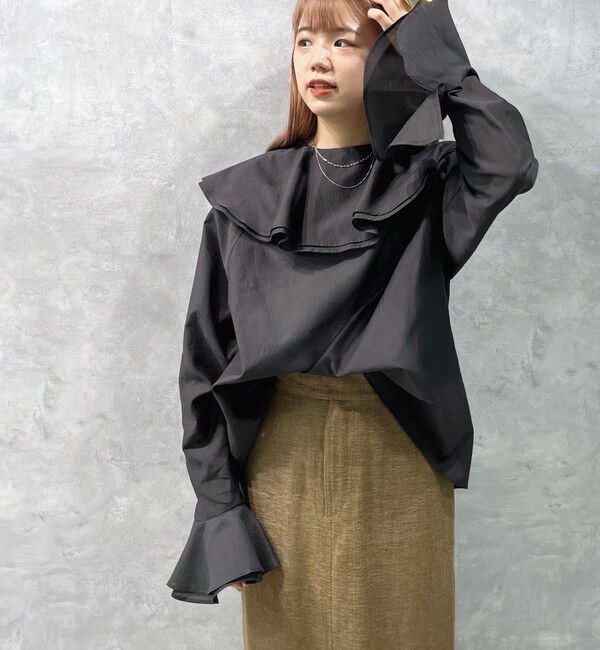 SHIPS for women「〈手洗い可能〉marmors: 2way フリル カラー ブラウス」|シャツ・ブラウス|