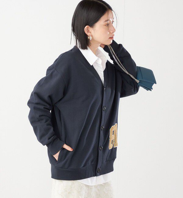 SHIPS for women「【SHIPS別注】81BRANCA:〈洗濯機可能〉レタード スウェット カーディガン」|カーディガン|