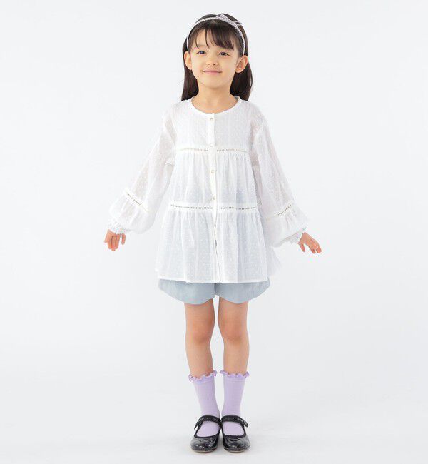 SHIPS KIDS「SHIPS KIDS:100～130cm / スナップ ボタン ティアード ブラウス」|シャツ・ブラウス|