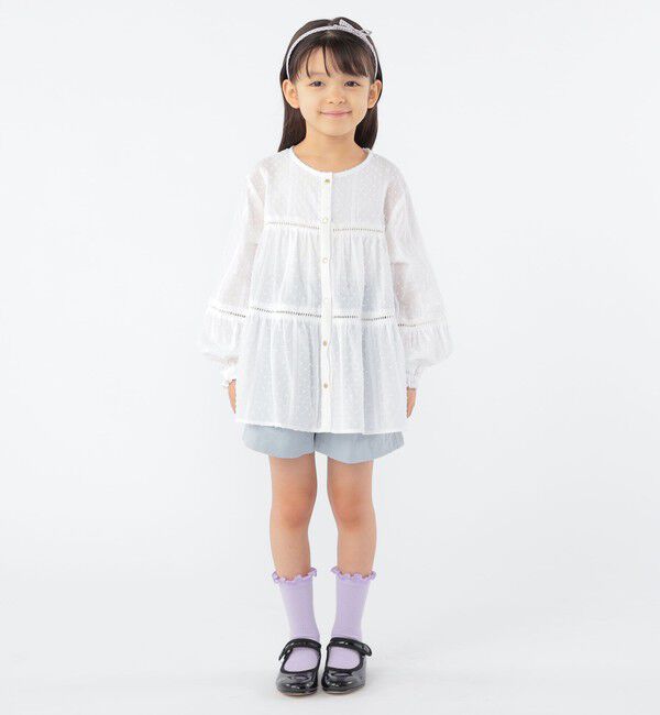 SHIPS KIDS「SHIPS KIDS:100～130cm / スナップ ボタン ティアード ブラウス」|シャツ・ブラウス|