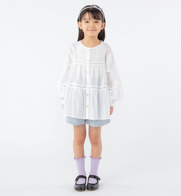 SHIPS KIDS「SHIPS KIDS:100～130cm / スナップ ボタン ティアード ブラウス」|シャツ・ブラウス|