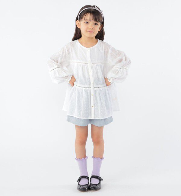 SHIPS KIDS「SHIPS KIDS:100～130cm / スナップ ボタン ティアード ブラウス」|シャツ・ブラウス|