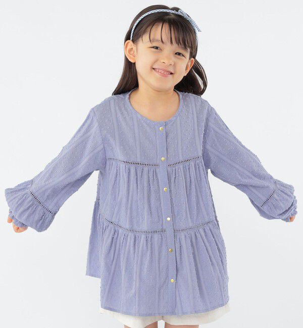SHIPS KIDS「SHIPS KIDS:100～130cm / スナップ ボタン ティアード ブラウス」|シャツ・ブラウス|