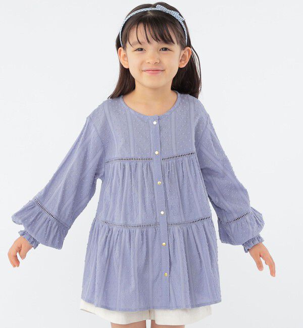 SHIPS KIDS「SHIPS KIDS:100～130cm / スナップ ボタン ティアード ブラウス」|シャツ・ブラウス|