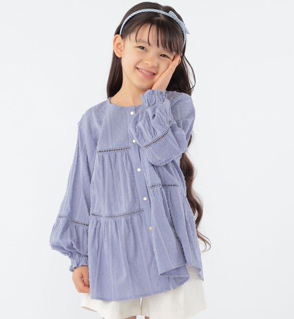 SHIPS KIDS「SHIPS KIDS:100～130cm / スナップ ボタン ティアード ブラウス」|シャツ・ブラウス|
