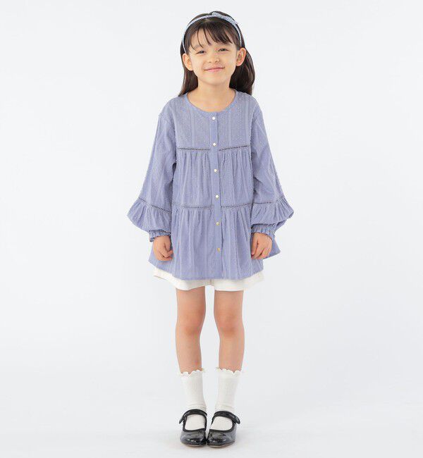 SHIPS KIDS「SHIPS KIDS:100～130cm / スナップ ボタン ティアード ブラウス」|シャツ・ブラウス|