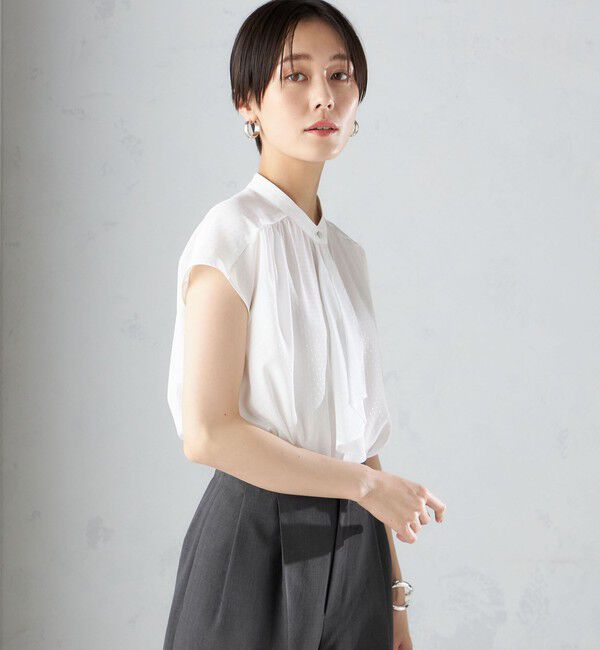 SHIPS for women「〈手洗い可能〉スカーフ タイ フレンチ スリーブ ブラウス ◇」|シャツ・ブラウス|