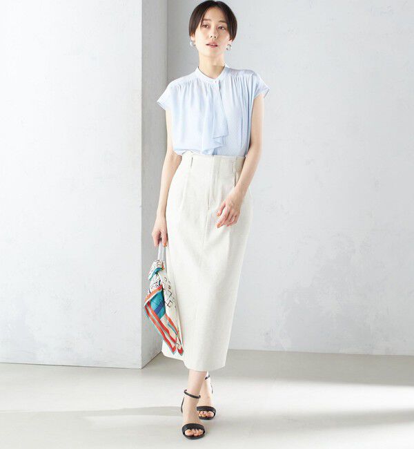 SHIPS for women「〈手洗い可能〉スカーフ タイ フレンチ スリーブ ブラウス ◇」|シャツ・ブラウス|