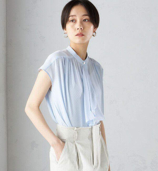 SHIPS for women「〈手洗い可能〉スカーフ タイ フレンチ スリーブ ブラウス ◇」|シャツ・ブラウス|