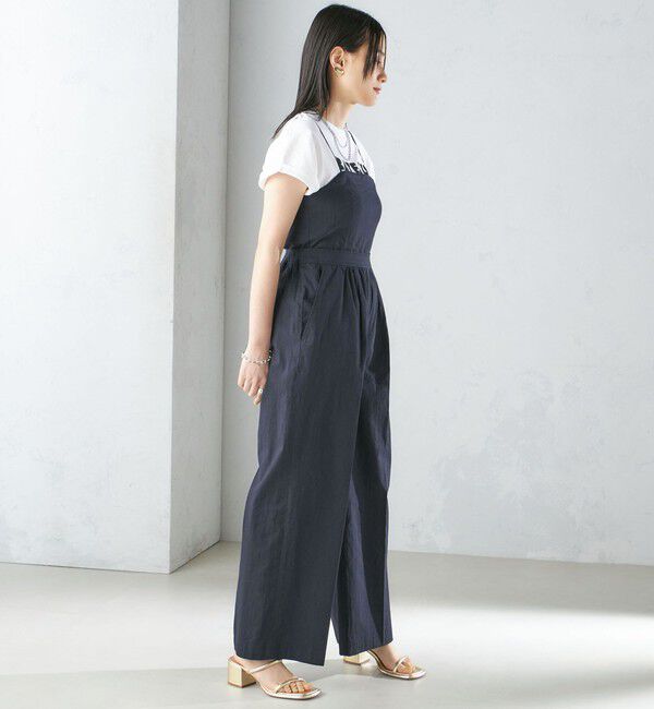 SHIPS for women「〈手洗い可能〉ストレッチ リネン ベアトップ サロペット」|ワンピース|