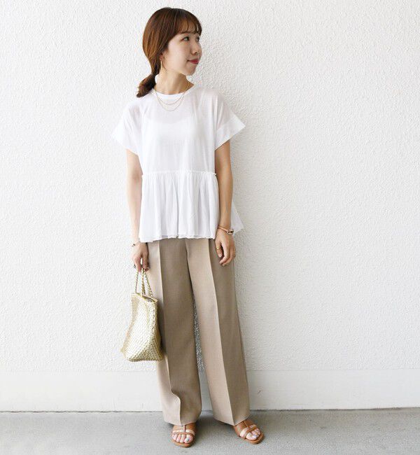 SHIPS for women「〈接触冷感〉コットン ナイロン ペプラム プルオーバー」|Tシャツ・カットソー|