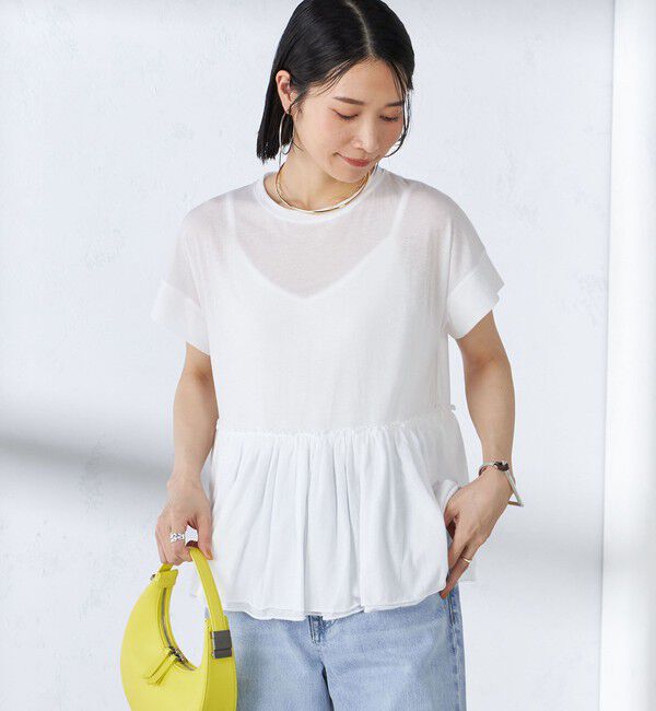 SHIPS for women「〈接触冷感〉コットン ナイロン ペプラム プルオーバー」|Tシャツ・カットソー|