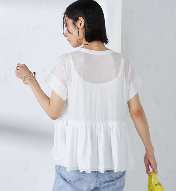 SHIPS for women「〈接触冷感〉コットン ナイロン ペプラム プルオーバー」|Tシャツ・カットソー|