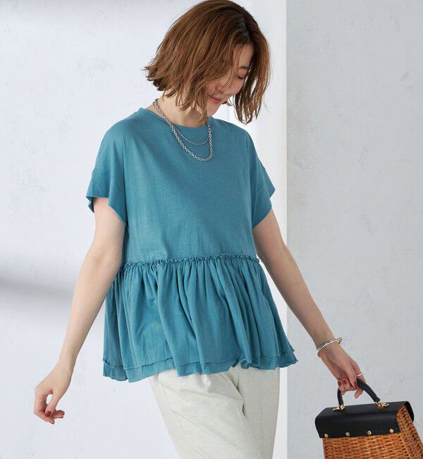 SHIPS for women「〈接触冷感〉コットン ナイロン ペプラム プルオーバー」|Tシャツ・カットソー|