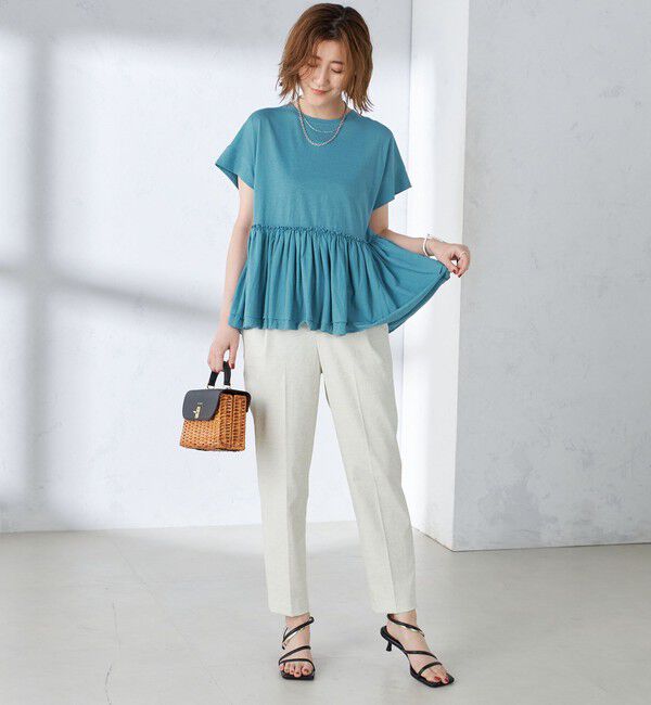 SHIPS for women「〈接触冷感〉コットン ナイロン ペプラム プルオーバー」|Tシャツ・カットソー|