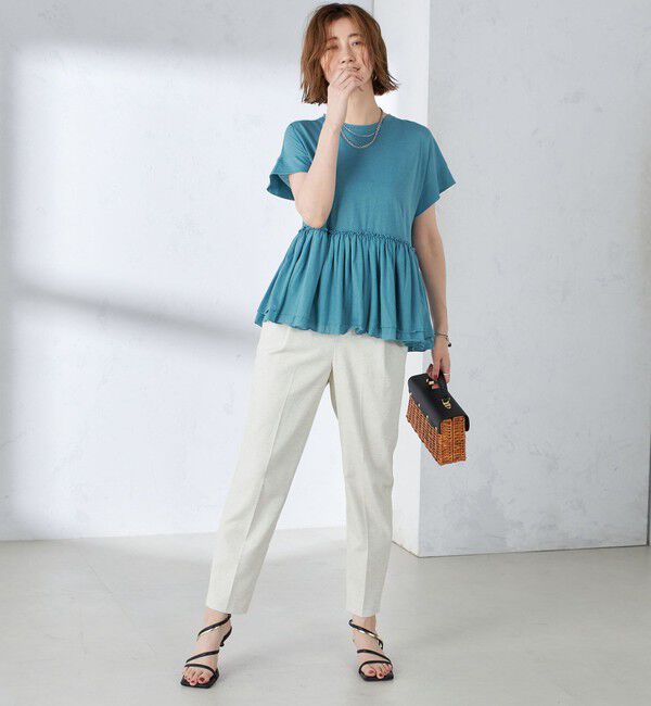 SHIPS for women「〈接触冷感〉コットン ナイロン ペプラム プルオーバー」|Tシャツ・カットソー|