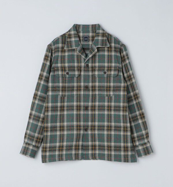 SHIPS「SHIPS: ビッグチェック オーバー シャツ」|シャツ・ブラウス|ダークグリーン