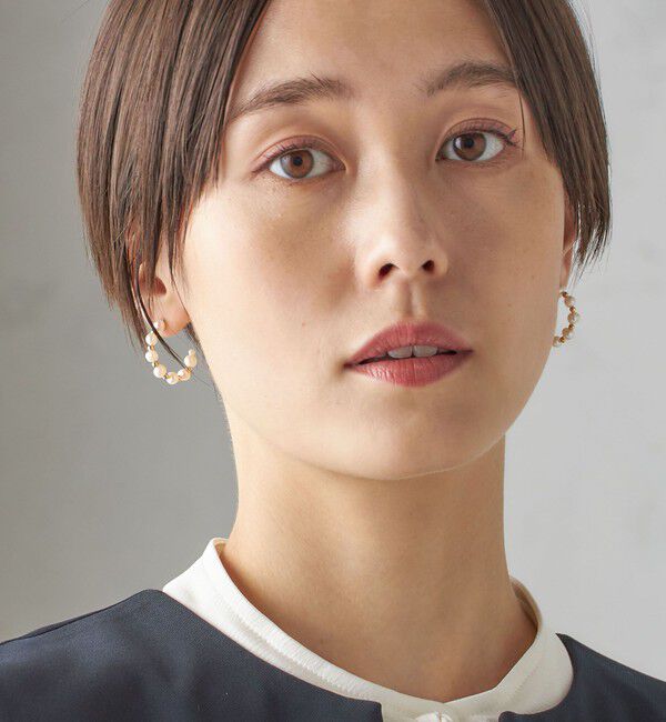 SHIPS for women「ミニ 淡水パール フープ ピアス」|ピアス|