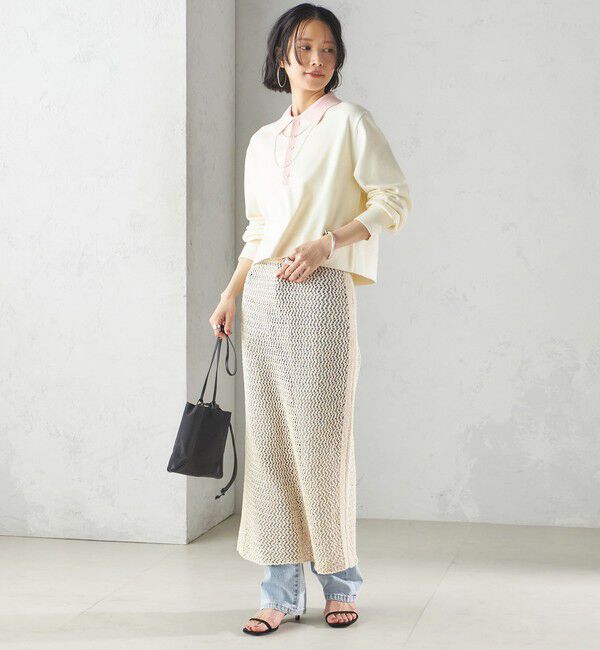 SHIPS for women「〈手洗い可能〉配色 ポロカラー プルオーバー」|ニット・セーター|