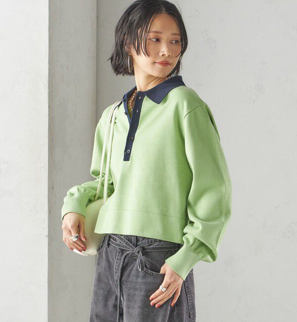 SHIPS for women「〈手洗い可能〉配色 ポロカラー プルオーバー」|ニット・セーター|