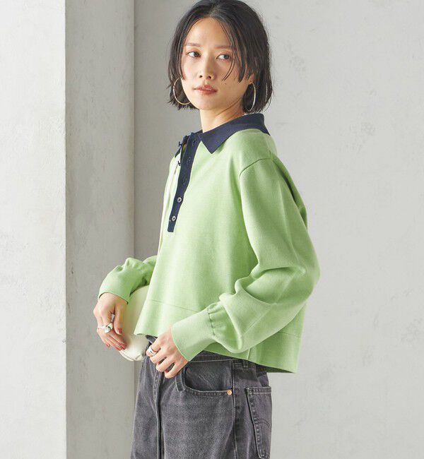 SHIPS for women「〈手洗い可能〉配色 ポロカラー プルオーバー」|ニット・セーター|