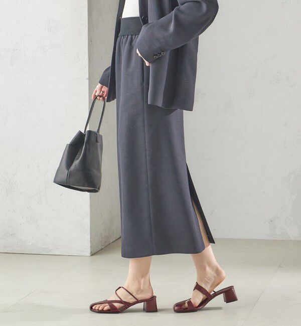 SHIPS for women「〈手洗い可能〉Asami 麻調合繊 ウエスト リブ タイト スカート」|タイト|