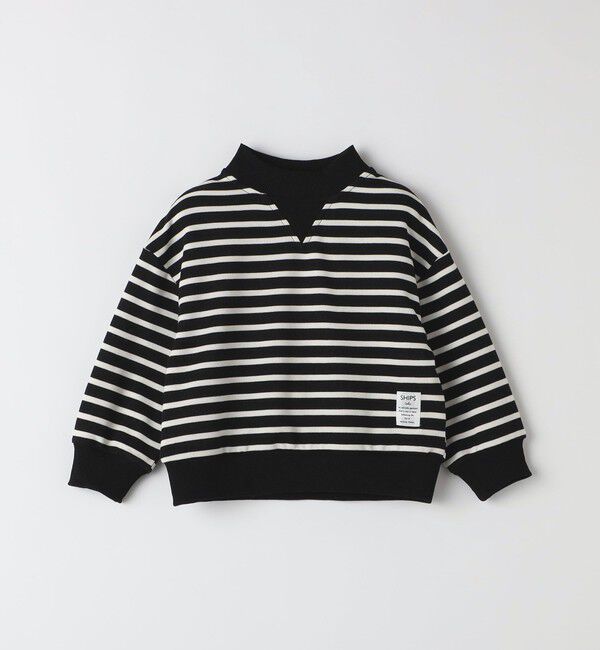 SHIPS Colors 「SHIPS Colors:80～130cm / ミニ裏毛 ボーダー モックネック トップス」|Tシャツ・カットソー|