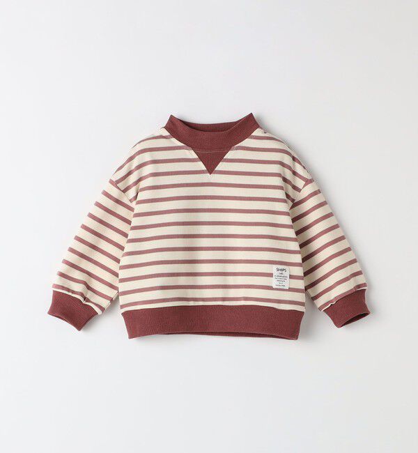 SHIPS Colors 「SHIPS Colors:80～130cm / ミニ裏毛 ボーダー モックネック トップス」|Tシャツ・カットソー|