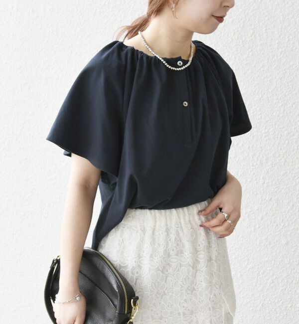 SHIPS any「SHIPS any:〈UVカット/接触冷感/吸水速乾/洗濯機可能〉USAコットン フレア TEE」|Tシャツ・カットソー|