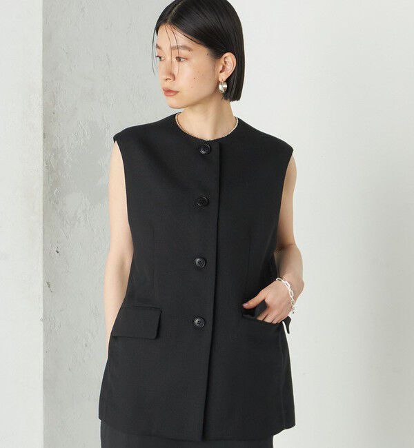SHIPS for women「《予約》Wai＋:〈手洗い可能〉リネン ライク ベスト」|ベスト・ジレ|