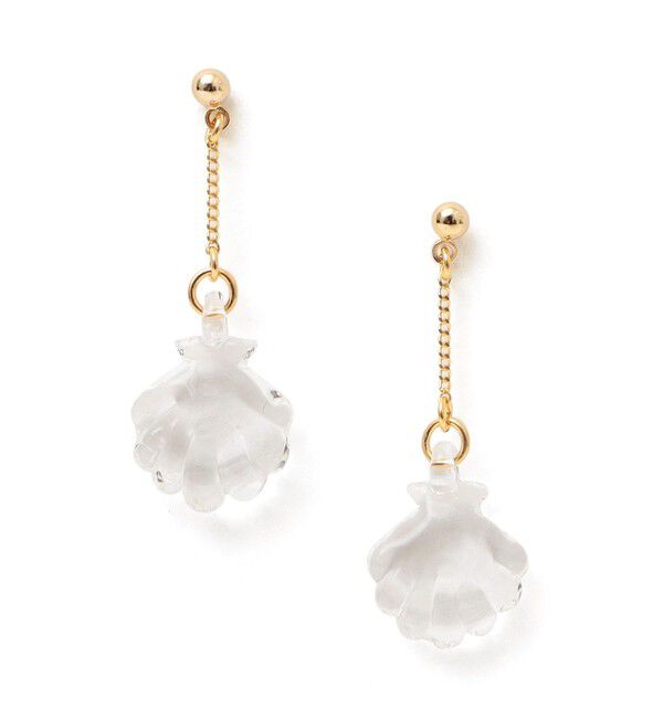 SHIPS for women「【SHIPS別注】HARIO:シェル モチーフ ピアス」|ピアス|