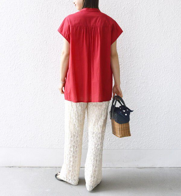 SHIPS for women「〈手洗い可能〉スキッパー タック フレンチ スリーブ ブラウス」|シャツ・ブラウス|