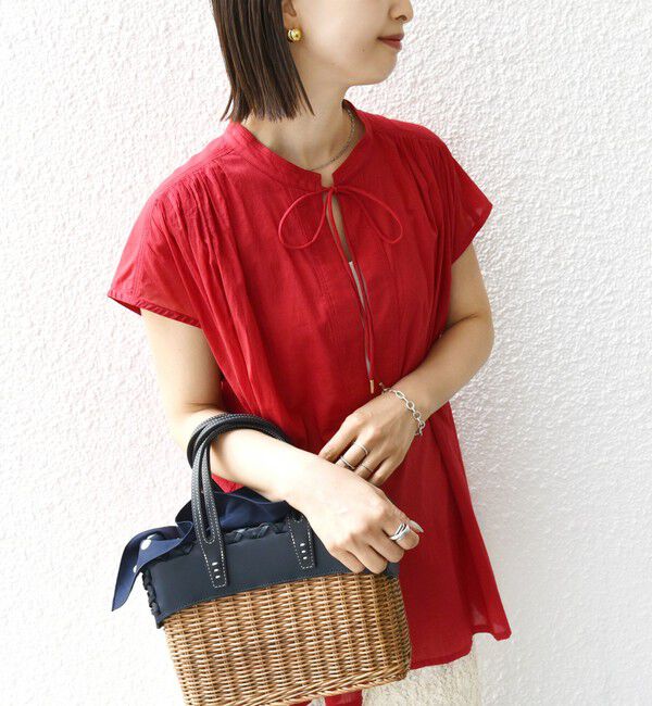 SHIPS for women「〈手洗い可能〉スキッパー タック フレンチ スリーブ ブラウス」|シャツ・ブラウス|