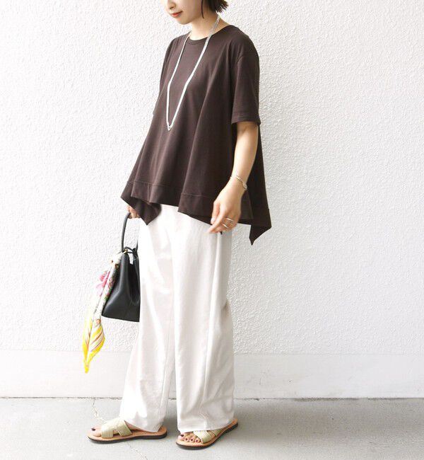 SHIPS for women「ヘムフレア ショート スリーブ プルオーバー」|Tシャツ・カットソー|