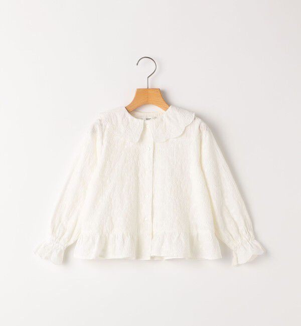 SHIPS KIDS「SHIPS KIDS:100～130cm /刺繍 フリルカラー ブラウス」|シャツ・ブラウス|