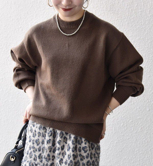 SHIPS any「SHIPS any: French Merino ウール クルーネック ニット◇」|ニット・セーター|ブラウン