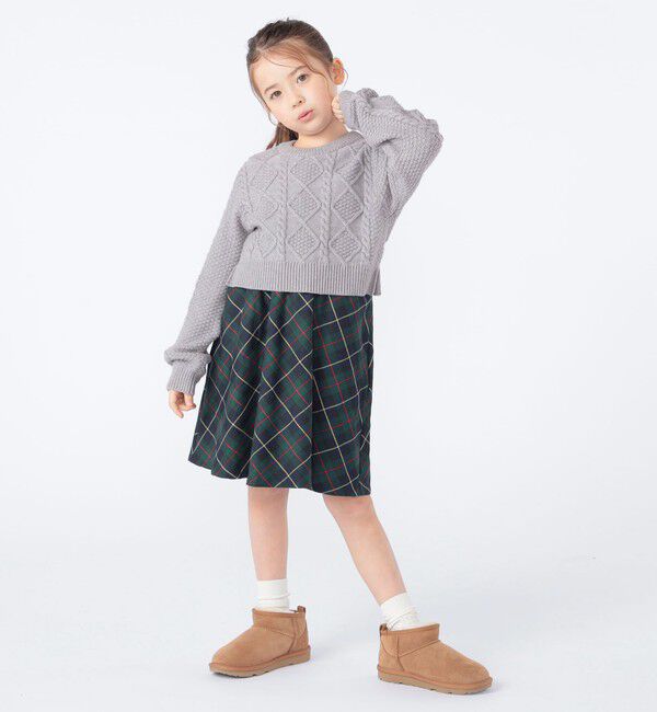SHIPS KIDS「SHIPS KIDS:100～130cm /〈洗濯機可能〉ケーブルニット ドッキング ワンピース」|ワンピース|